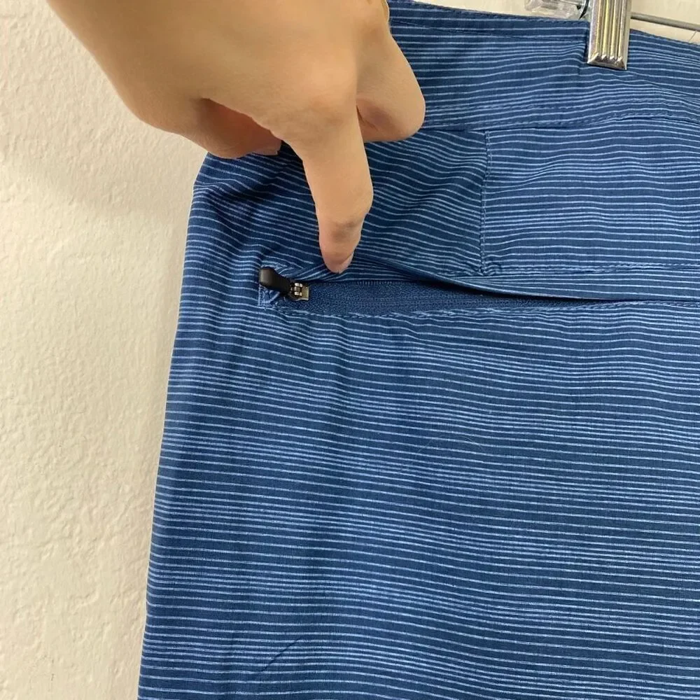Hang Ten Men’s Navy Blue Striped Board Shorts with Pockets Size 40